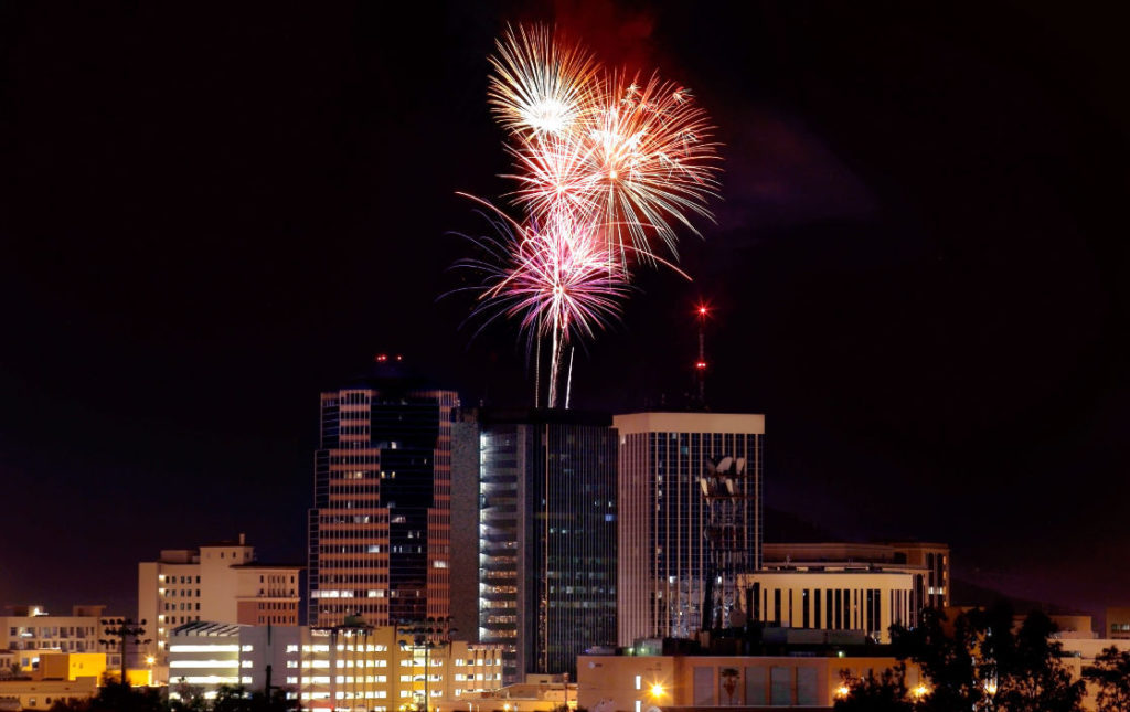 Fireworks over Tucson, Arizona