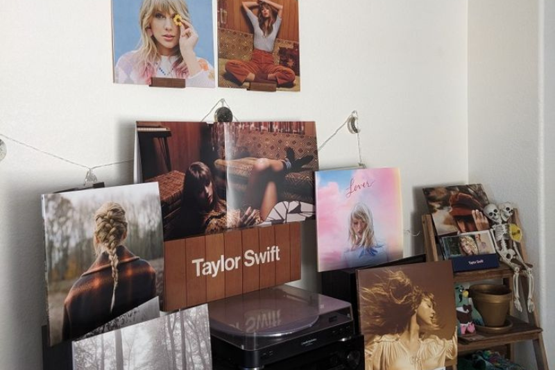 Taylor Swift Shrine of Records in Bedroom
